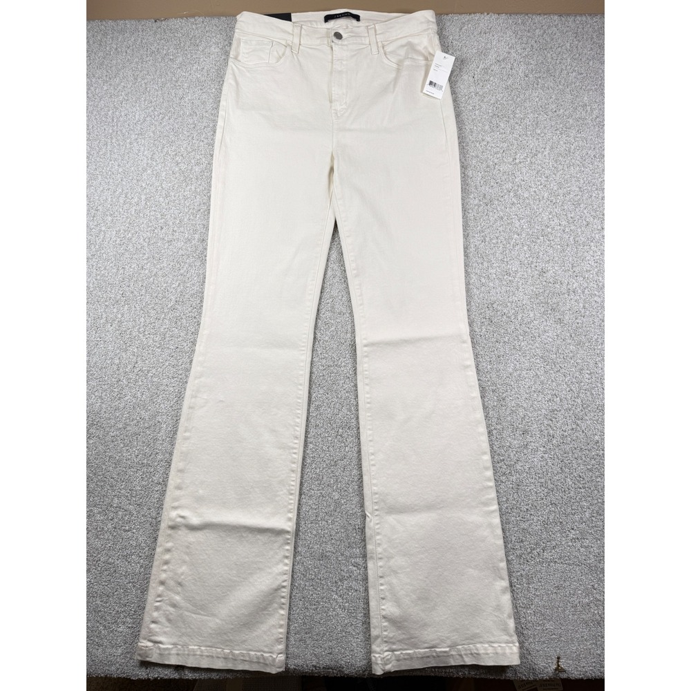 NEW J Brand Dasha High-Rise Flare Jeans Women 31 Tropez Off-White Photo Ready‎